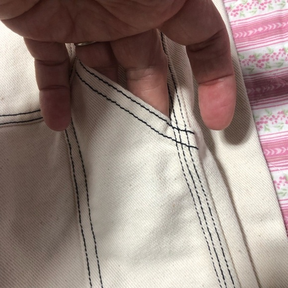 Twik Cream Denim with Black Accent cargo pants-size 27- new- for work or play - Picture 12 of 16